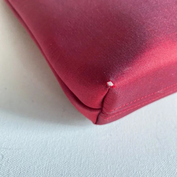 Vintage Red Silk Floral Motif  Beaded Unique Top Handle Bag - Picture 7 of 10